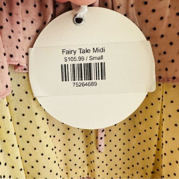 Storia Multicolor Polka Dot Print Colorblock Tiered Midi Dress NWT - Picture 9 of 14